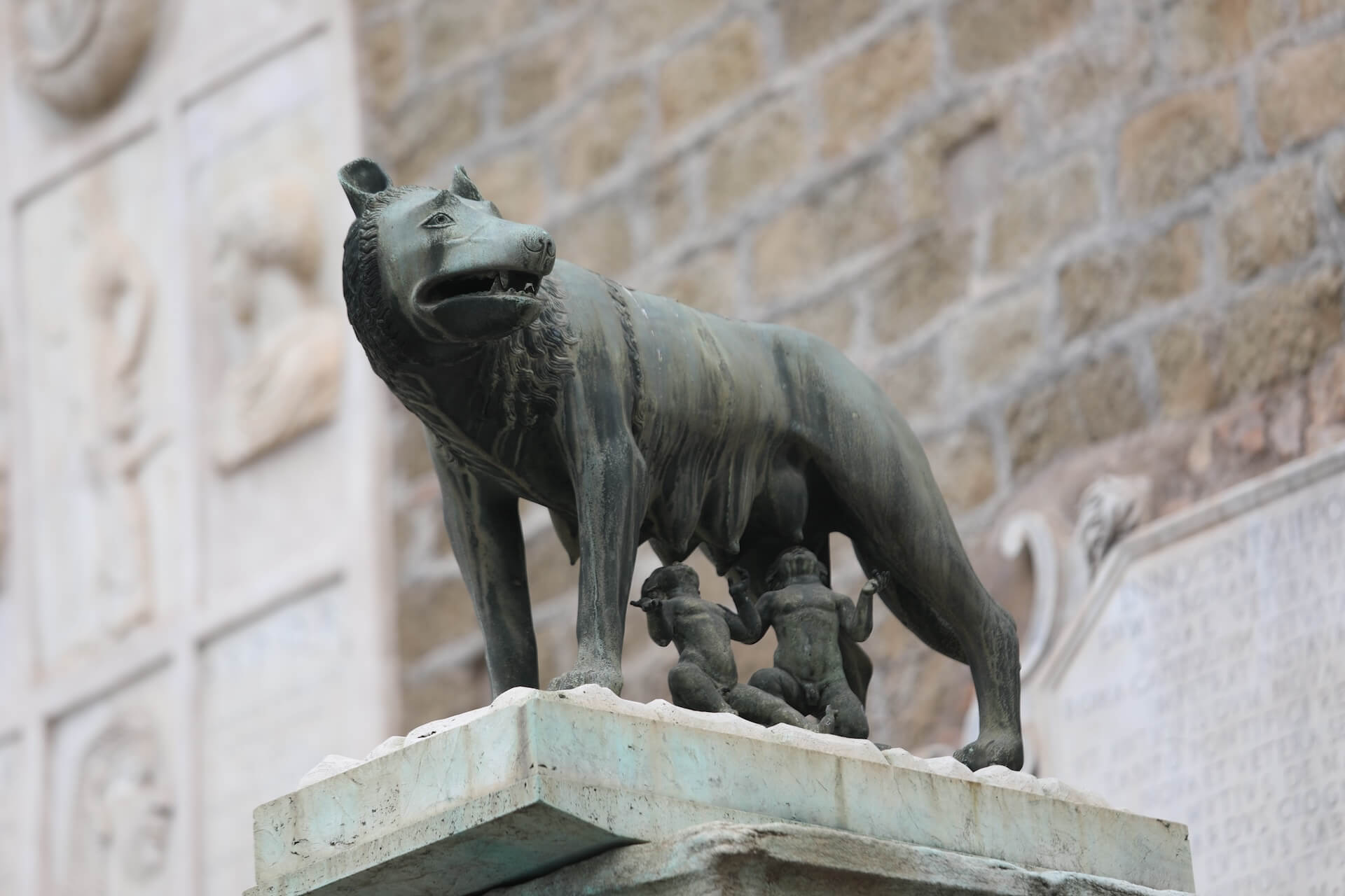 Beeld van Romulus en Remus in Rome