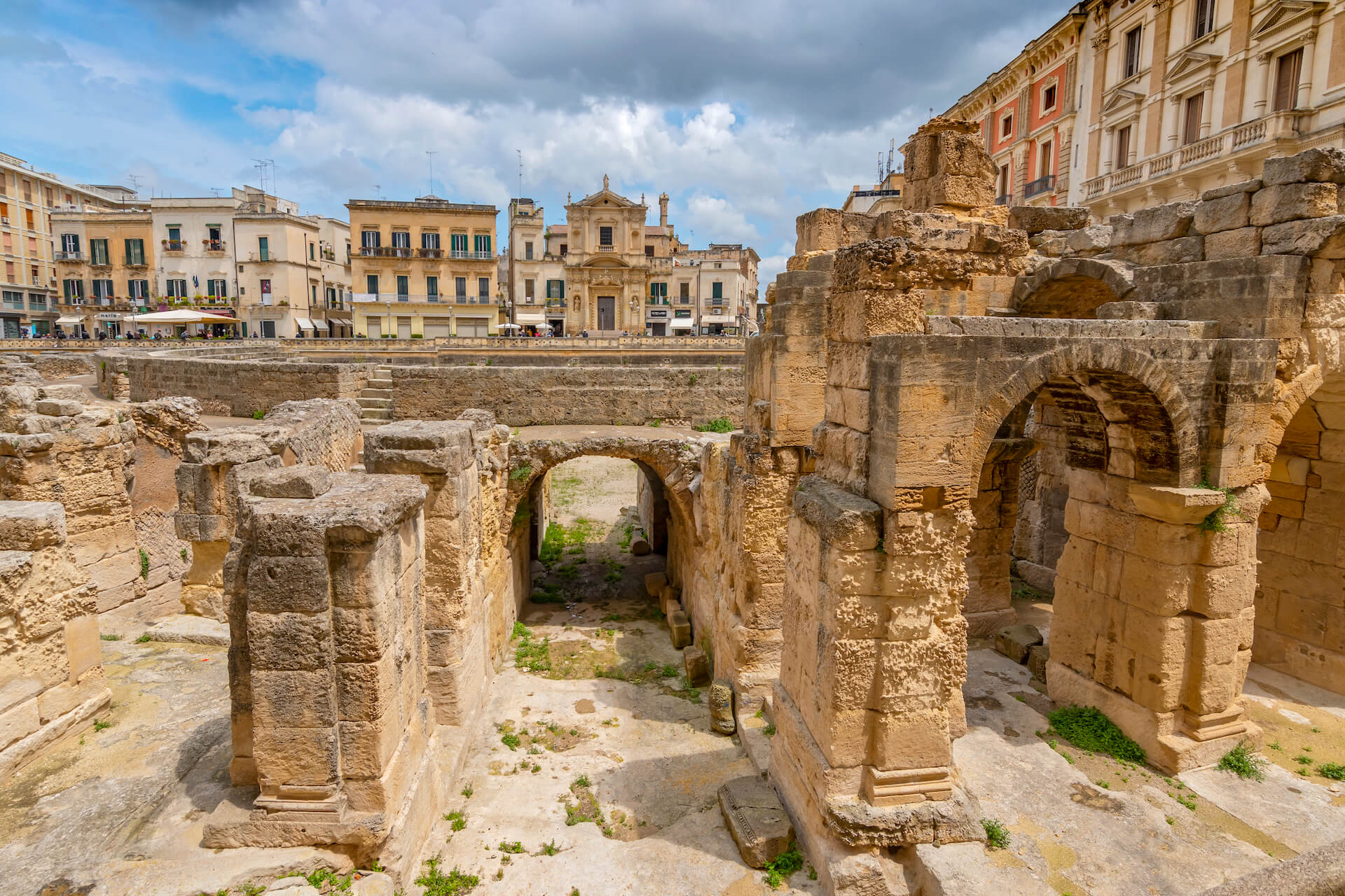 Romeins amfitheater in Lecce, Puglia (Apulië), Zuid-Italië