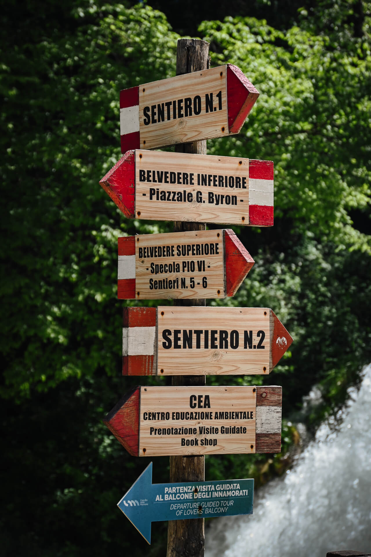 Wandelroutes bij de Cascata delle Marmore